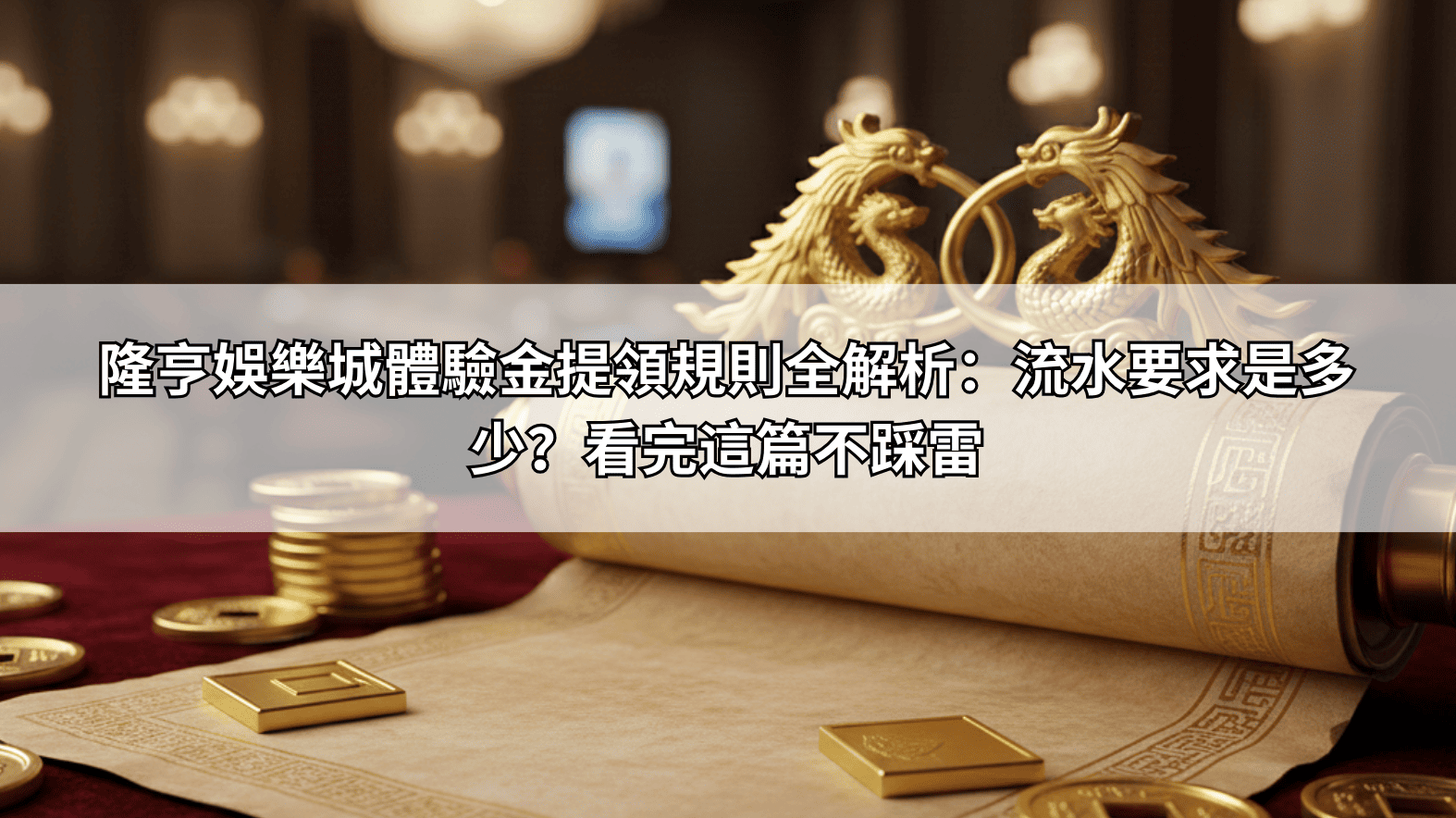 隆亨娛樂城體驗金提領規則全解析：流水要求是多少？看完這篇不踩雷