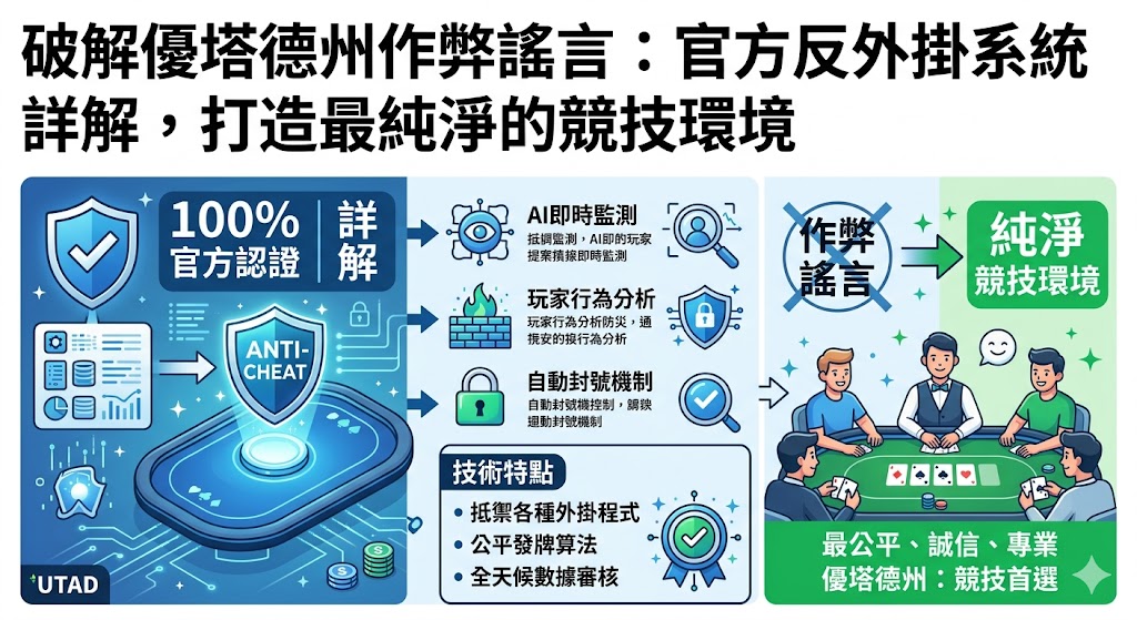 破解優塔德州作弊謠言：官方反外掛系統詳解，打造最純淨的競技環境武財神娛樂城APP下載送體驗金！